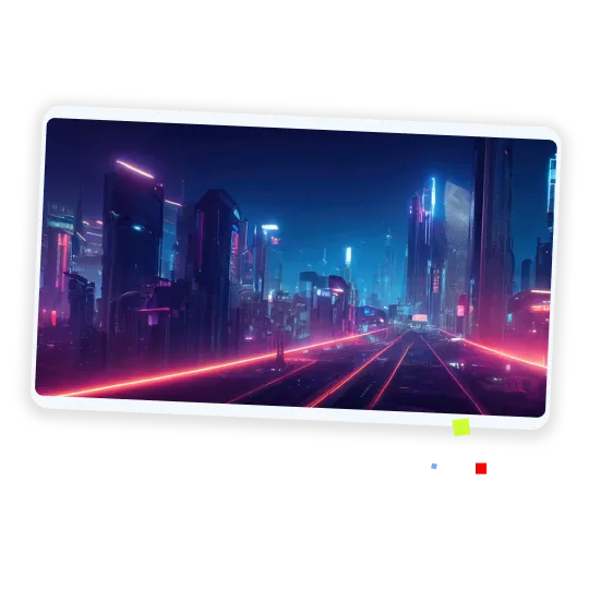 Conceptual animation of a virtual cityscape inspired by the evolving metaverse.